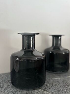 Black Glass Minimal Modern Vase - Home decor